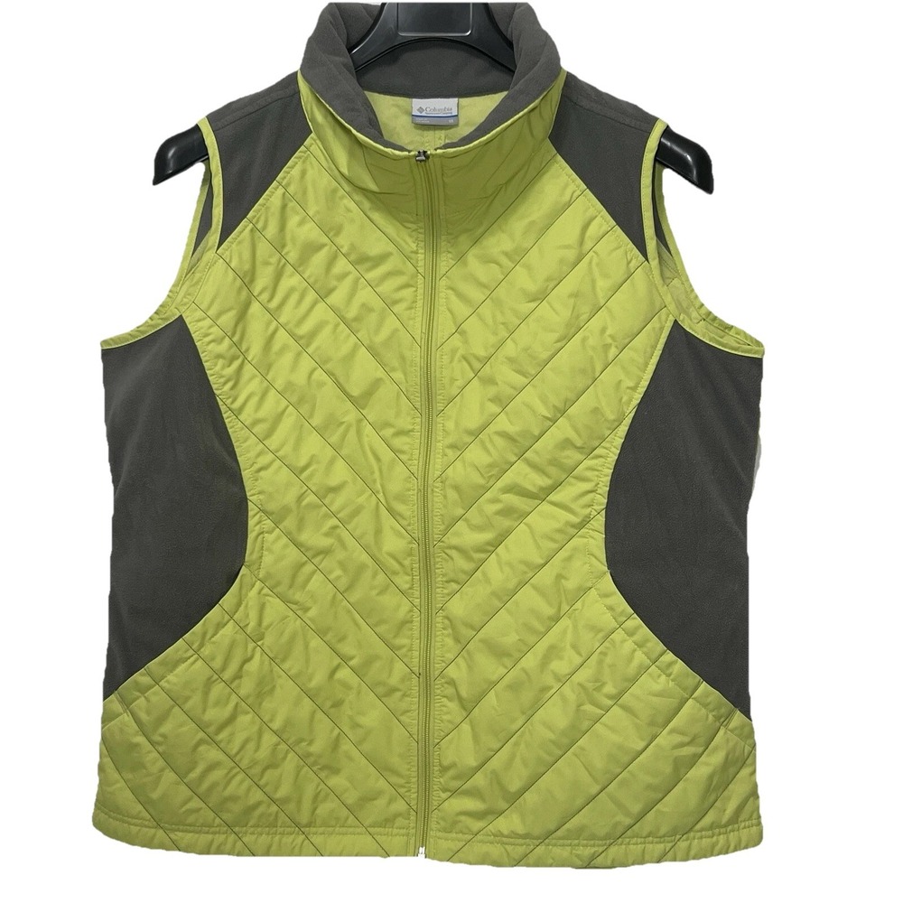Columbia Quilted Lightweight Vest Jacket Yellow Hybrid Omni Shield Women Size 1X